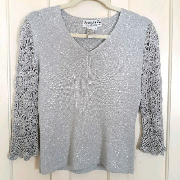 Joseph Tops - Joseph A. Metallic Silver Top